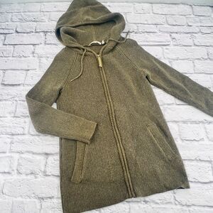 Soft Surroundings Olive Hooded Cardigan